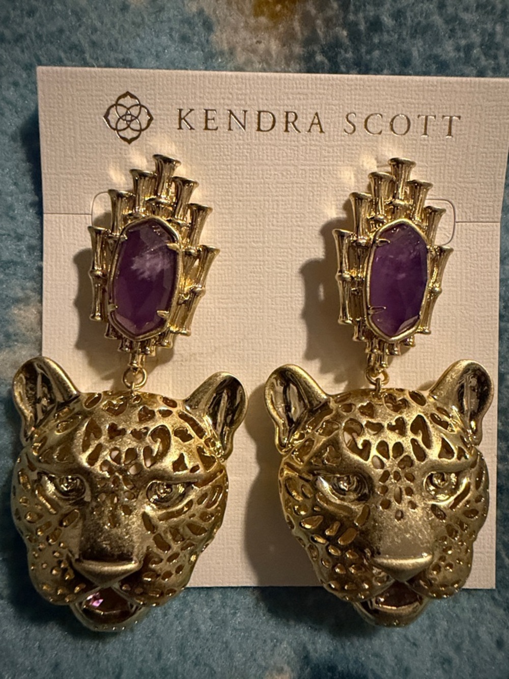 Kendra Scott Maura Jaguar Statement Earrings in Amethyst
